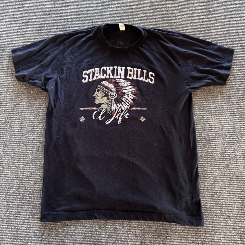 El Jefe Stackin Bills Navy Blue Graphic Tee - Men